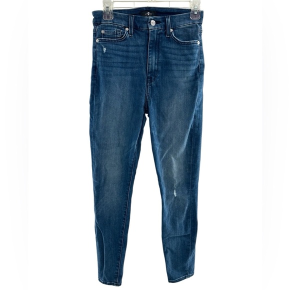 7FAM Medium Wash Skinny Jeans - Picture 1 of 7